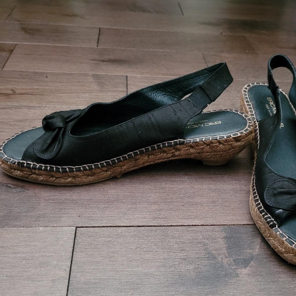 Eric Michael black espadrilles sandals euro size 39